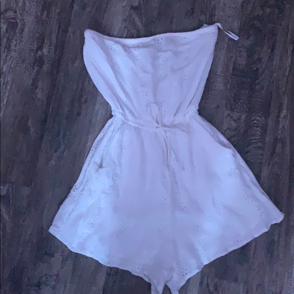 Hollister white strapless romper